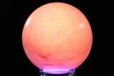 Polished Pink Manganoan (Mangano) Calcite Sphere - Fluorescent! #350165-1